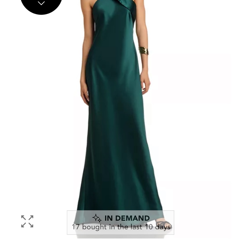 Aqua One Shoulder Teal Satin Dress